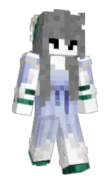 white and periwinkle gray Minecraft skin — Slim model