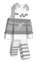 white and gray Minecraft skin — Slim model — first worn by engliszfv