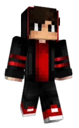black and cod gray Minecraft skin — Classic model — first worn by PassionOfGames
