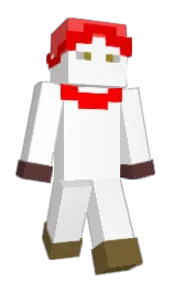 white and sunset orange Minecraft skin — Classic model — first worn by Lewarus24