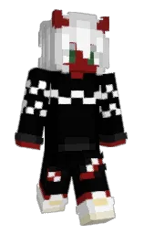 black and white Minecraft skin — Classic model