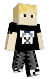black and albescent white Minecraft skin — Classic model — first worn by COIN12345676