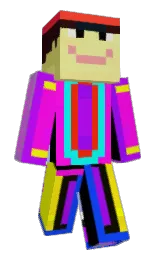 yellow and electric violet Minecraft skin — Classic model — first worn by Koroslaw