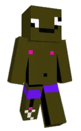 bronzetone and electric violet Minecraft skin — Classic model — first worn by cookieolav