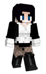 black and cod gray Minecraft skin — Slim model — first worn by Axolotl_Music