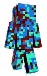 bright turquoise and royal blue Minecraft skin — Classic model