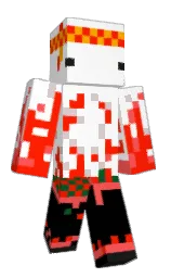 white and scarlet Minecraft skin — Classic model