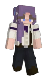 Elmerina's Minecraft skin wearing the Menace cape