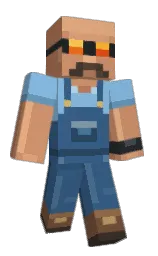 chambray and antique brass Minecraft skin — Classic model — first worn by No12No