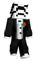black and white Minecraft skin — Slim model