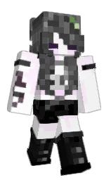 white and black Minecraft skin — Slim model — first worn by Amixmi