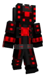 black and red Minecraft skin — Classic model
