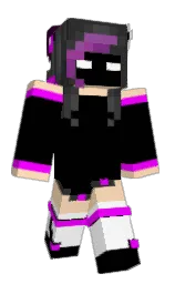 black and peach yellow Minecraft skin — Classic model — first worn by A_C4t