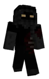 black and cod gray Minecraft skin — Classic model — first worn by skyami