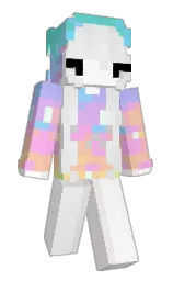 white and hint of red Minecraft skin — Slim model — first worn by sarabtw