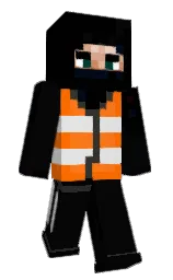 black and cod gray Minecraft skin — Slim model — first worn by AliiGhost
