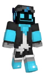 black and cyan / aqua Minecraft skin — Classic model