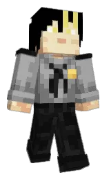 black and cod gray Minecraft skin — Classic model — first worn by Pengilus