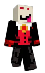 black and parchment Minecraft skin — Classic model — first worn by d3rrrlord3