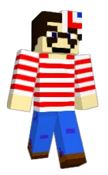 white and red Minecraft skin — Classic model