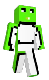 bright green and white Minecraft skin — Classic model — first worn by Zoneora