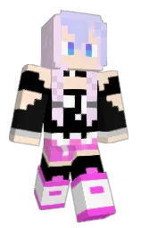 black and white Minecraft skin — Slim model