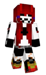 white and black Minecraft skin — Slim model