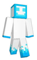 white and cyan / aqua Minecraft skin — Classic model