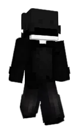 black and cod gray Minecraft skin — Slim model — first worn by mutados