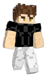 black and white Minecraft skin — Classic model — first worn by ilypete