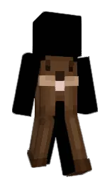 black and metallic bronze Minecraft skin — Classic model — first worn by RAPSNITCHKINSHES