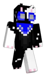 black and white Minecraft skin — Classic model — first worn by Zoom_Runner