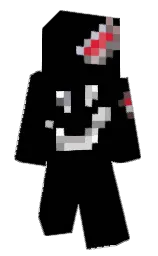 black and white Minecraft skin — Slim model — first worn by Chrashstyler77