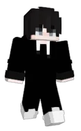 black and cod gray Minecraft skin — Classic model — first worn by Nat_NT