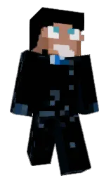 black and blue charcoal Minecraft skin — Slim model