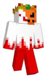 white and red Minecraft skin — Classic model — first worn by Wemmyyyyy