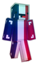 bright red and midnight Minecraft skin — Classic model — first worn by French_Skeppy