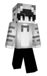 black and silver Minecraft skin — Slim model