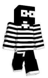 black and white Minecraft skin — Classic model — first worn by Spisterr_