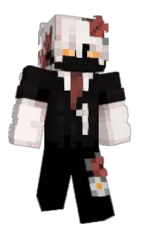black and cod gray Minecraft skin — Classic model — first worn by VoidlitAnomaly_