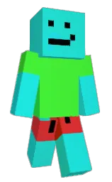 bright turquoise and harlequin Minecraft skin — Classic model — first worn by AntekLyzwa