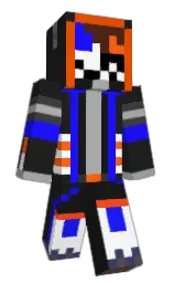 mine shaft and blue Minecraft skin — Classic model