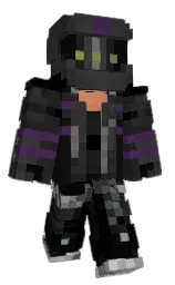 mine shaft and black Minecraft skin — Classic model