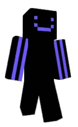 black and cornflower blue Minecraft skin — Classic model