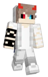 black and white Minecraft skin — Classic model — first worn by BlazeChaos