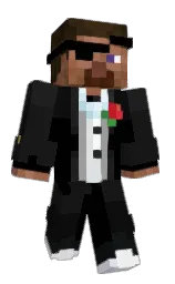black and cod gray Minecraft skin — Classic model — first worn by BestEra