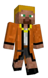fiery orange and black Minecraft skin — Classic model — first worn by Neopsy