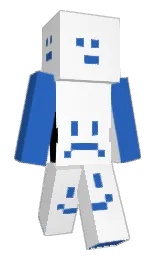 white and cerulean blue Minecraft skin — Classic model
