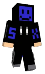 black and peach orange Minecraft skin — Classic model
