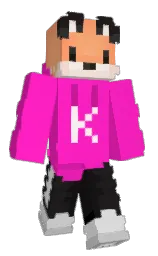shocking pink and atomic tangerine Minecraft skin — Classic model